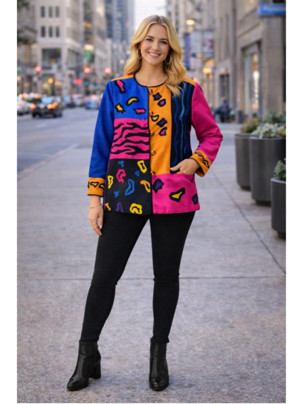 Women's Indigo Moon Jacket Size M Multi-color Summer